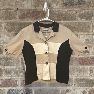 Perceptions Beige and Black Shirt